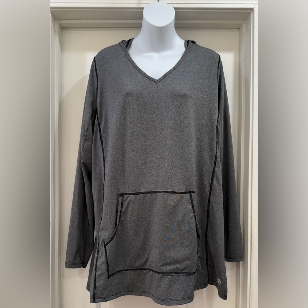 fullbeauty SPORT Gray Tunic Hoodie Size 18/20 Large